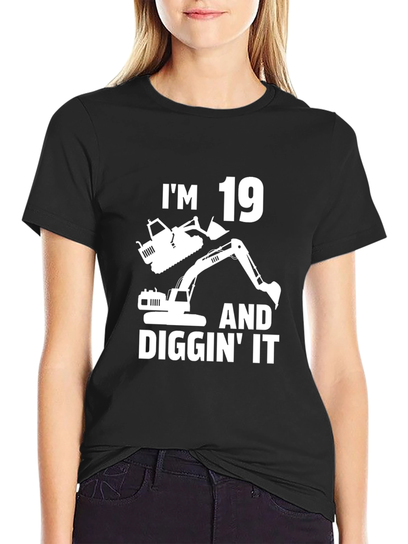 Im 19 Diggin It Excavator Birthday T-Shirt