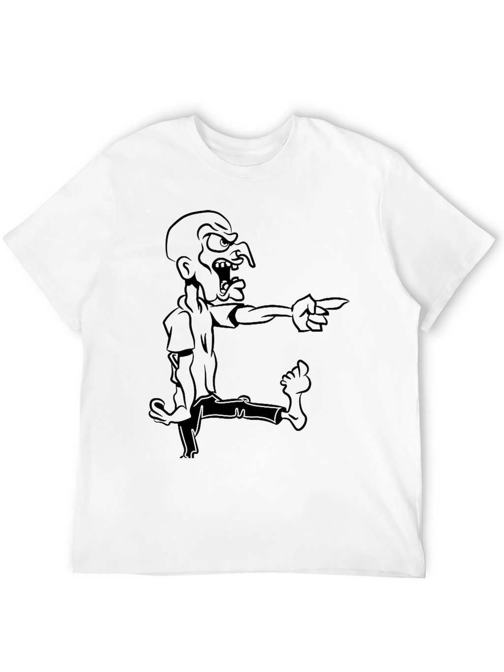 Mens Black Cartoon Graphic Tee