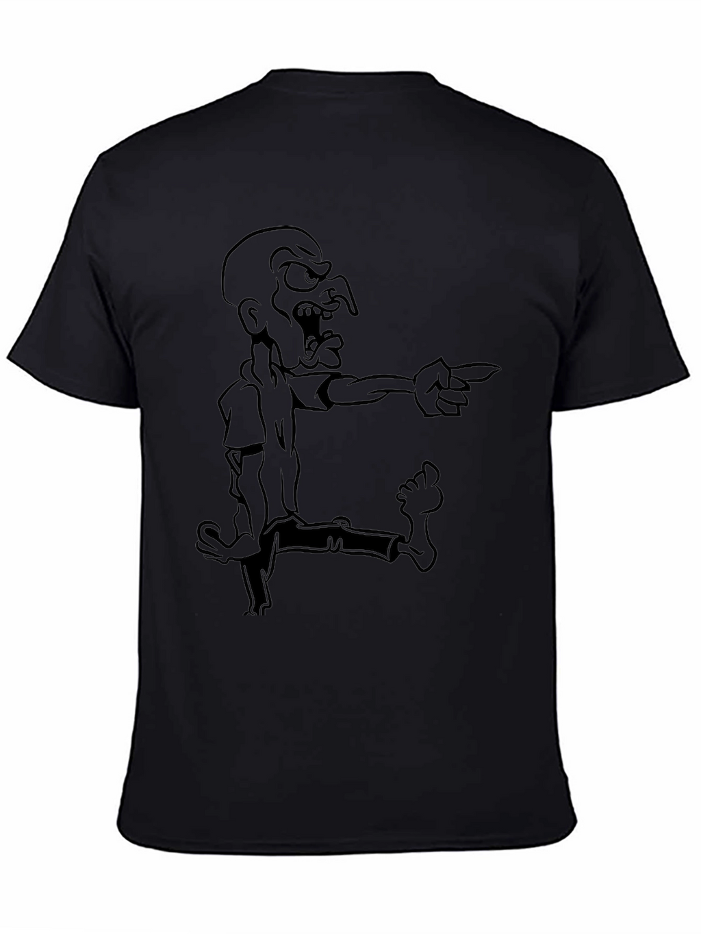 Mens Black Cartoon Graphic Tee
