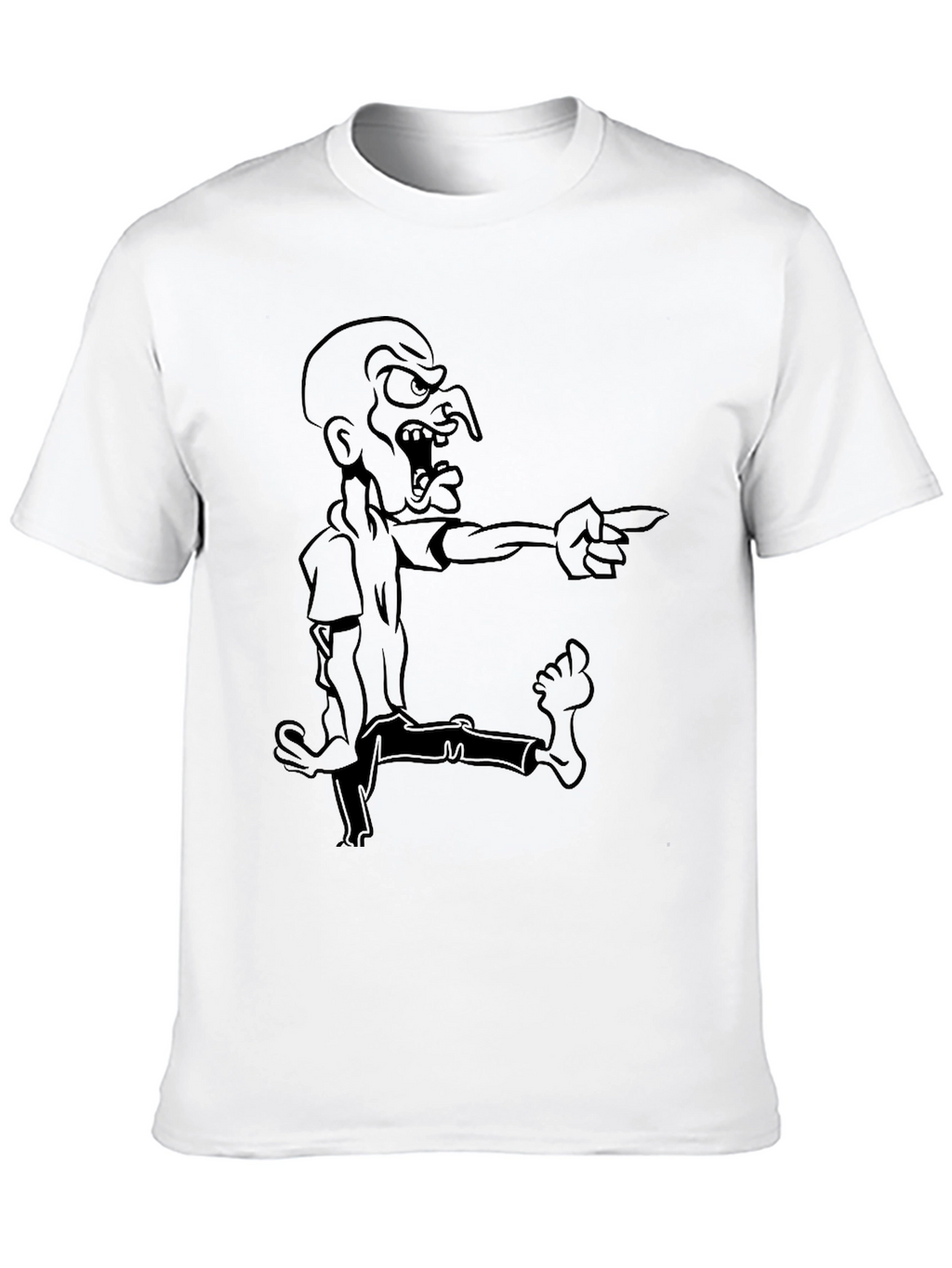 Mens Black Cartoon Graphic Tee