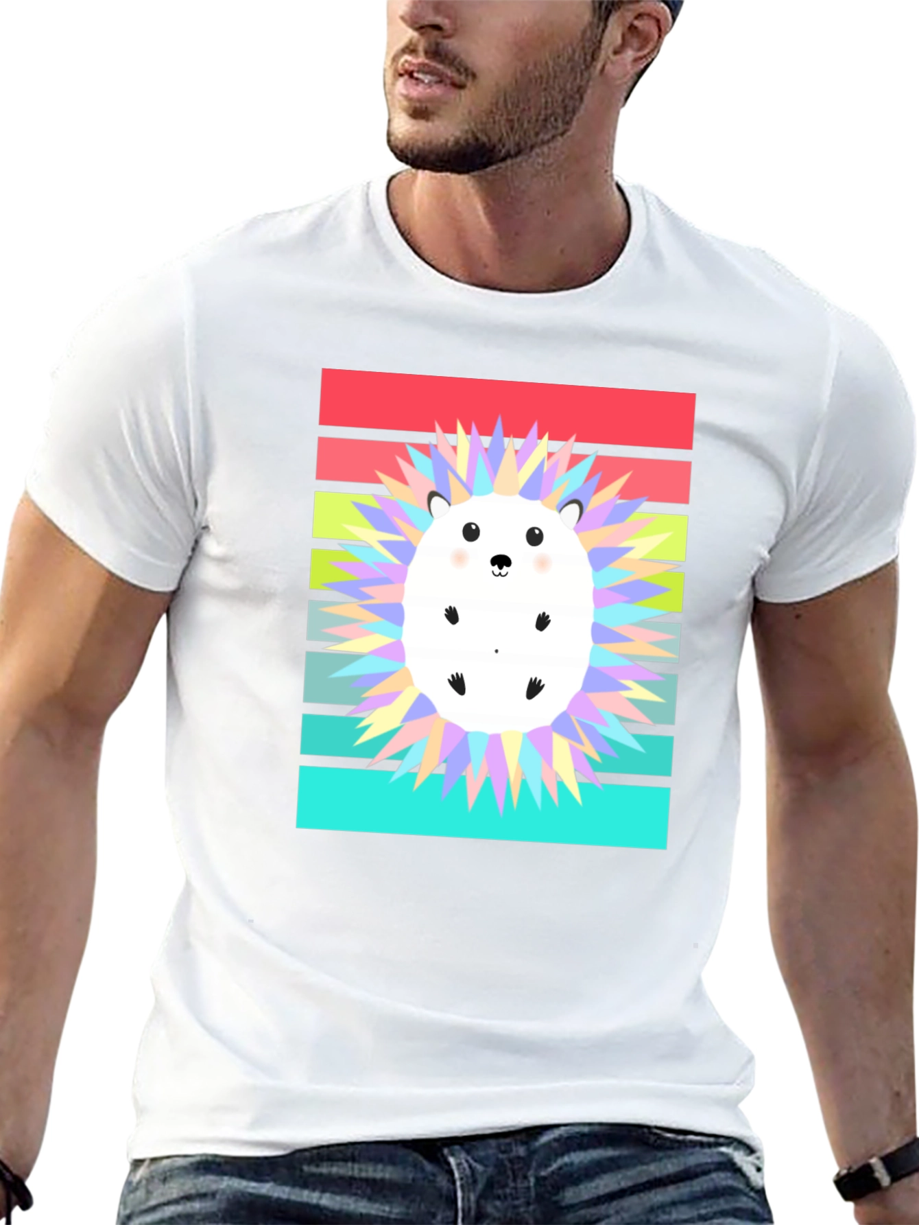 Cute Hedgehog Graphic Tee - Retro Style