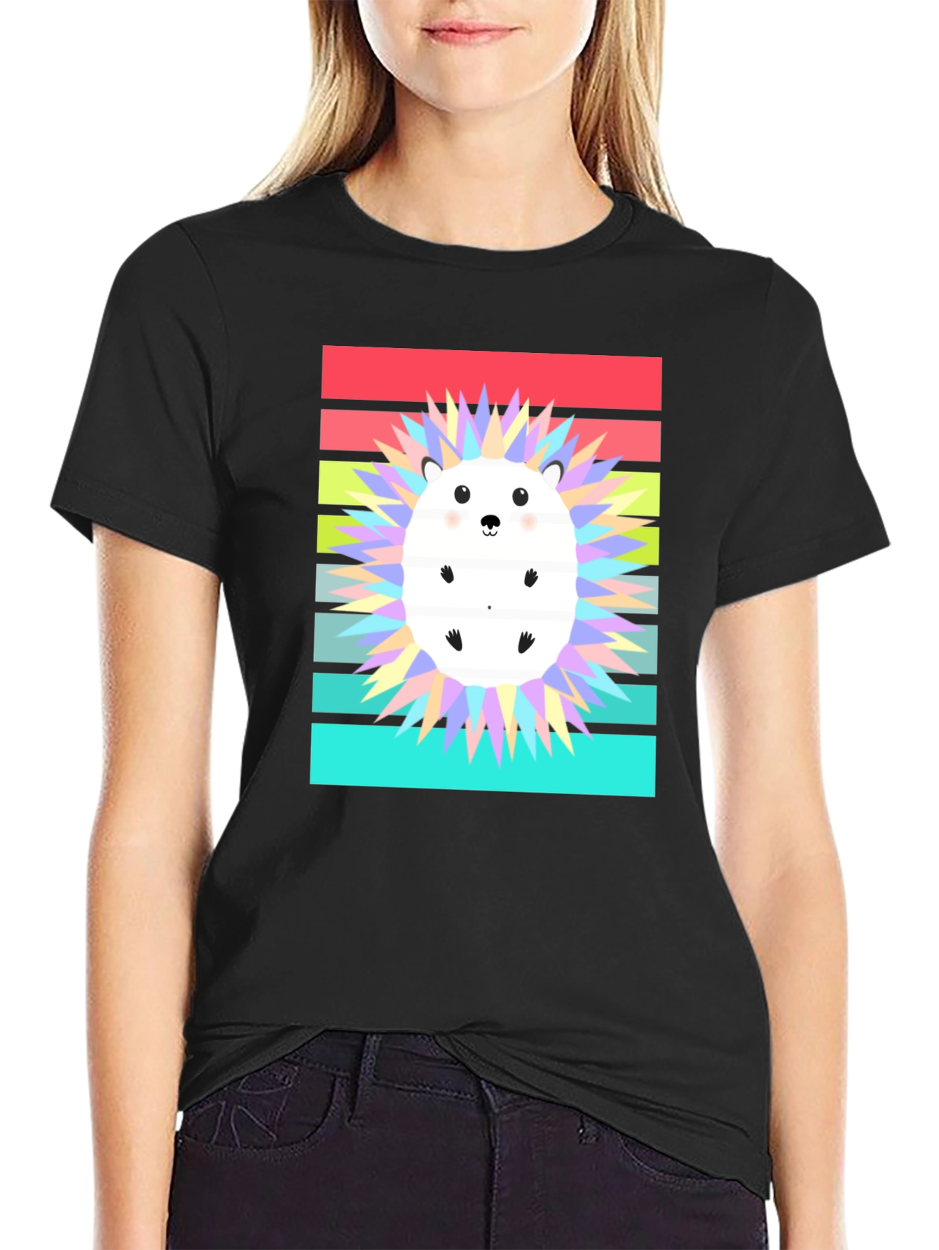 Cute Hedgehog Graphic Tee - Retro Style
