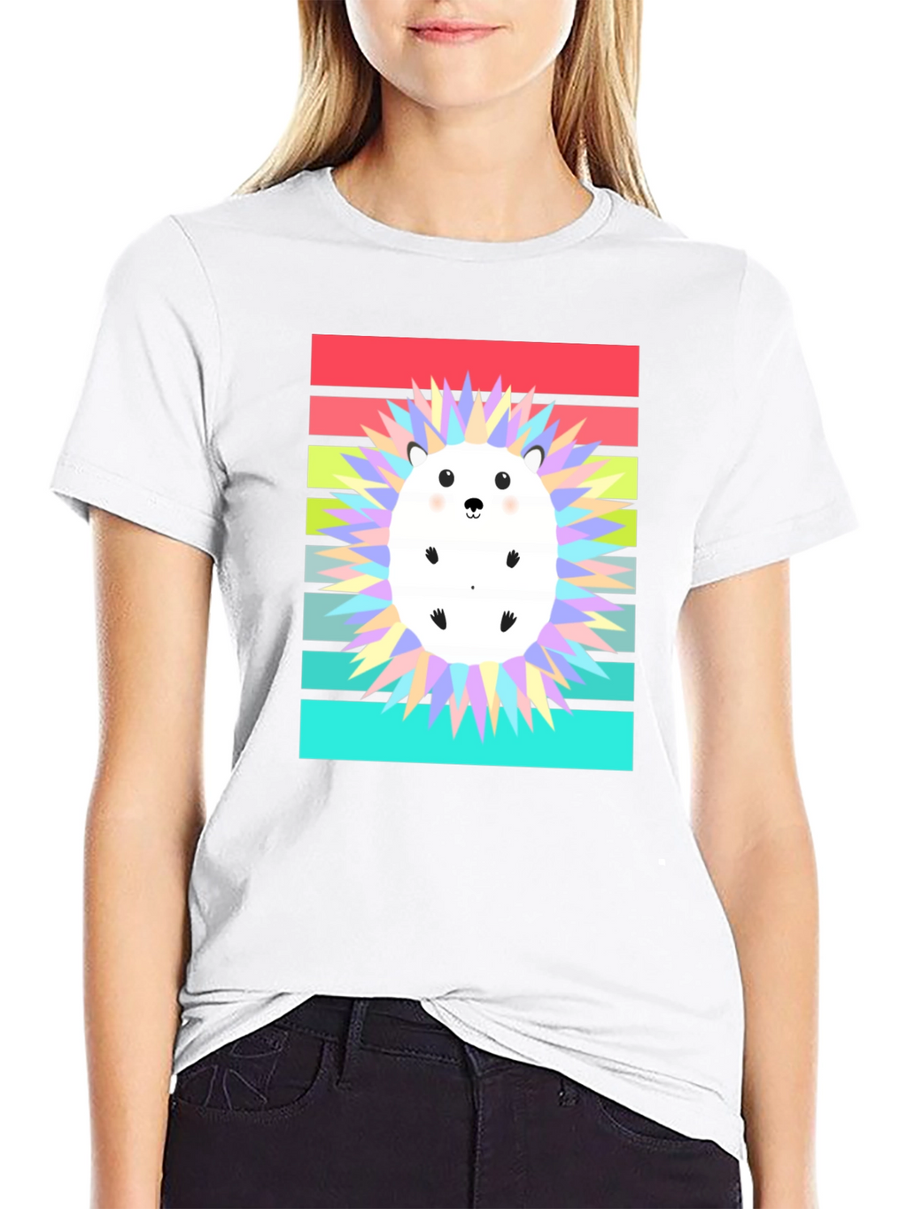 Cute Hedgehog Graphic Tee - Retro Style