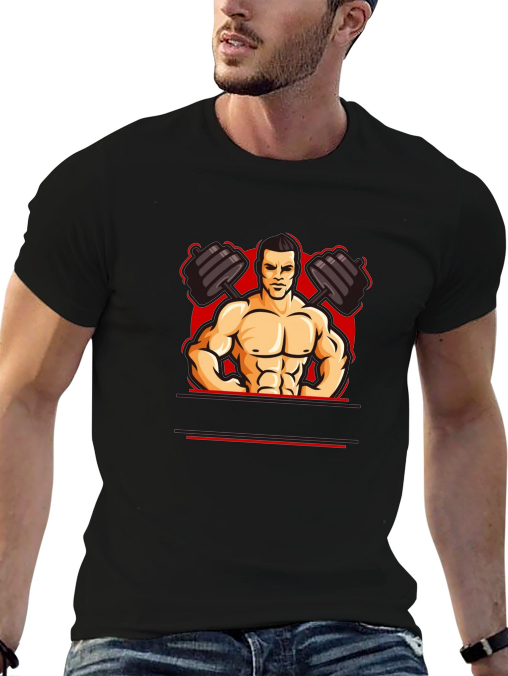 Muscle Man Graphic Tee - Black T-Shirt