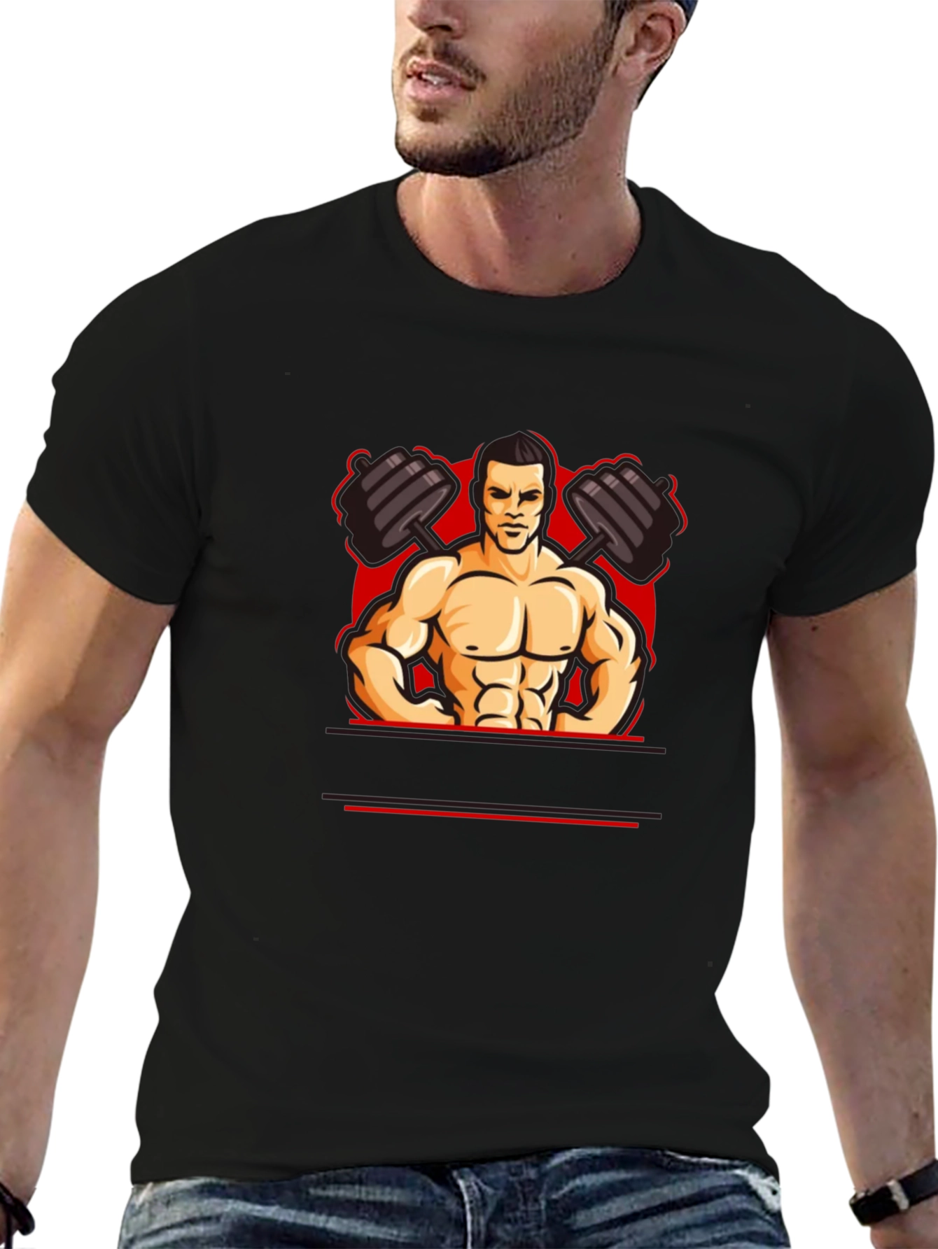 Muscle Man Graphic Tee - Black T-Shirt
