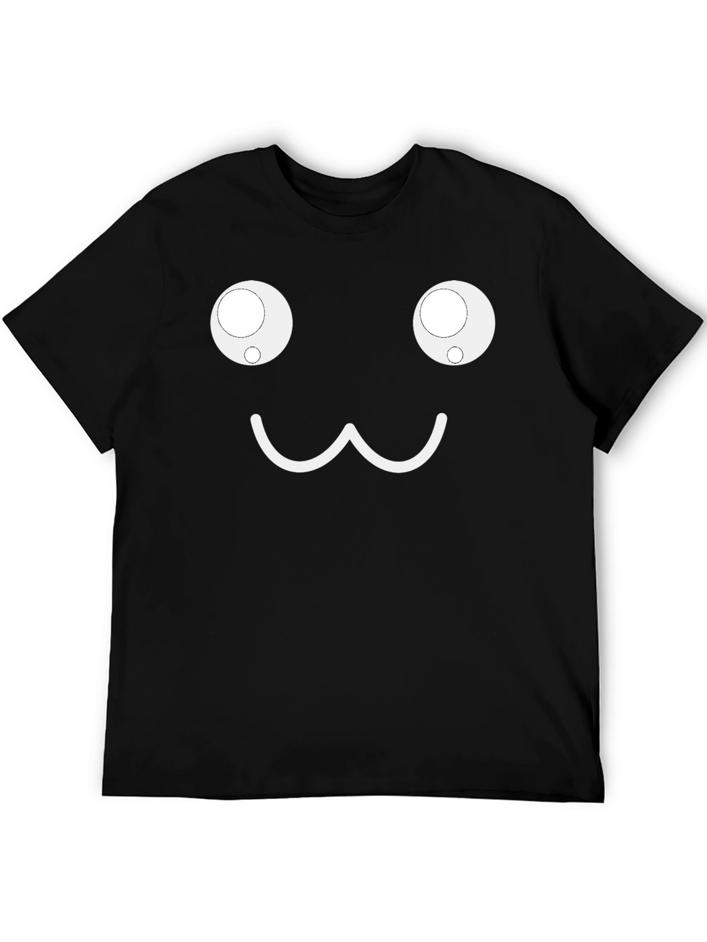 Funny Kawaii Face Black T-Shirt