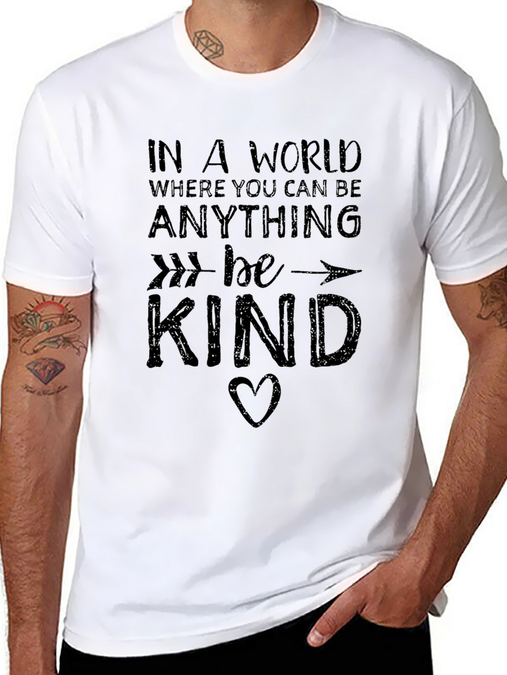 Be Kind Graphic Tee - Black Cotton T-Shirt