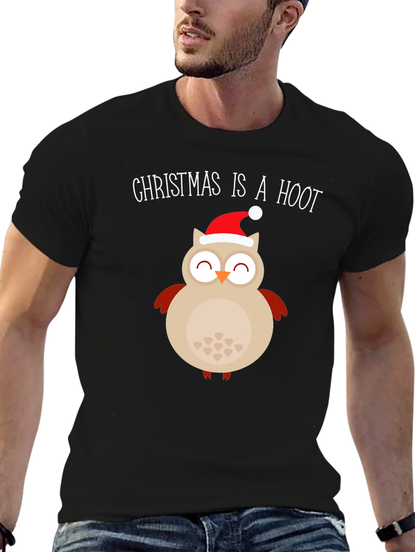 Christmas Owl T-Shirt - Christmas Is A Hoot Festive Tee