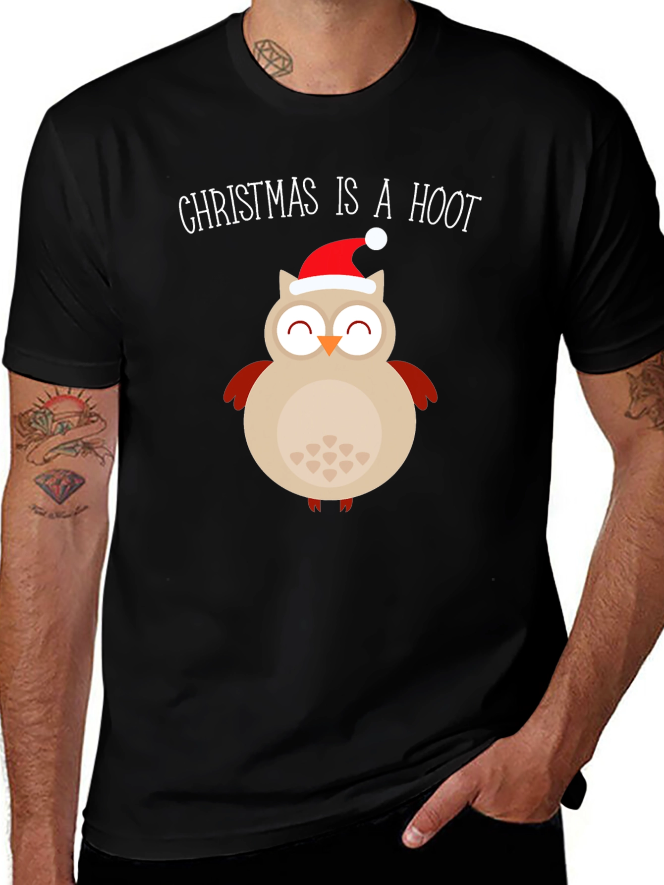 Christmas Owl T-Shirt - Christmas Is A Hoot Festive Tee
