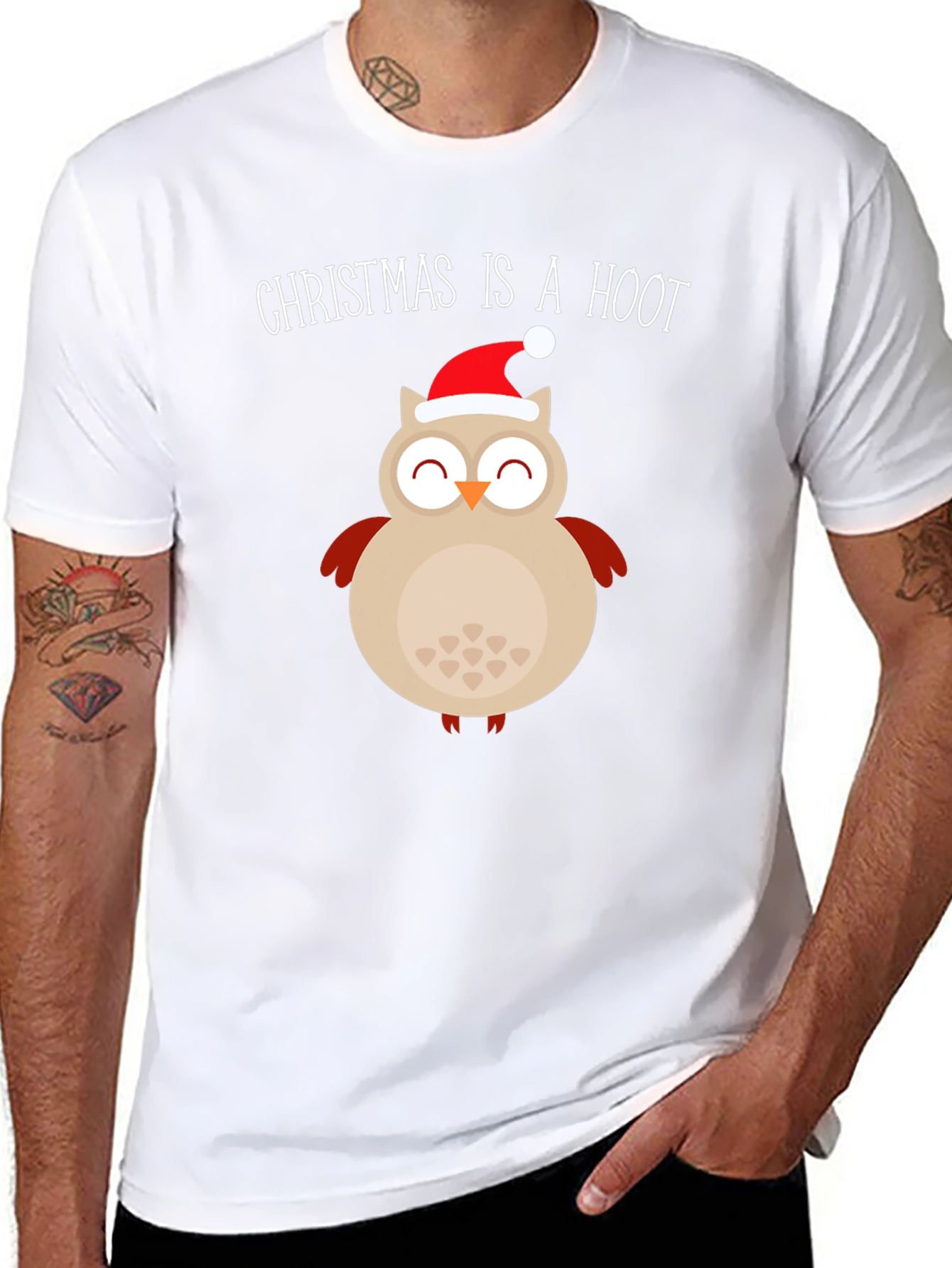 Christmas Owl T-Shirt - Christmas Is A Hoot Festive Tee
