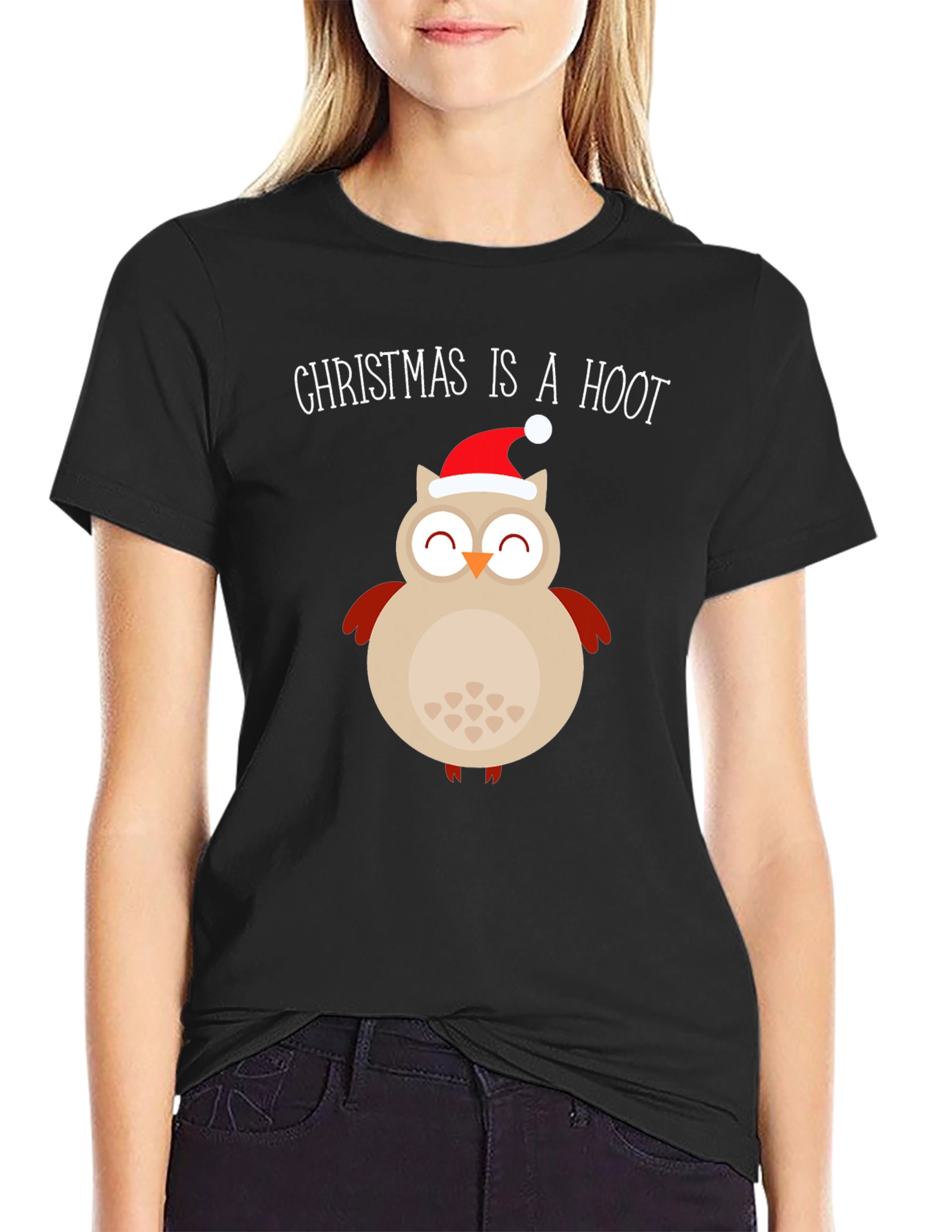 Christmas Owl T-Shirt - Christmas Is A Hoot Festive Tee