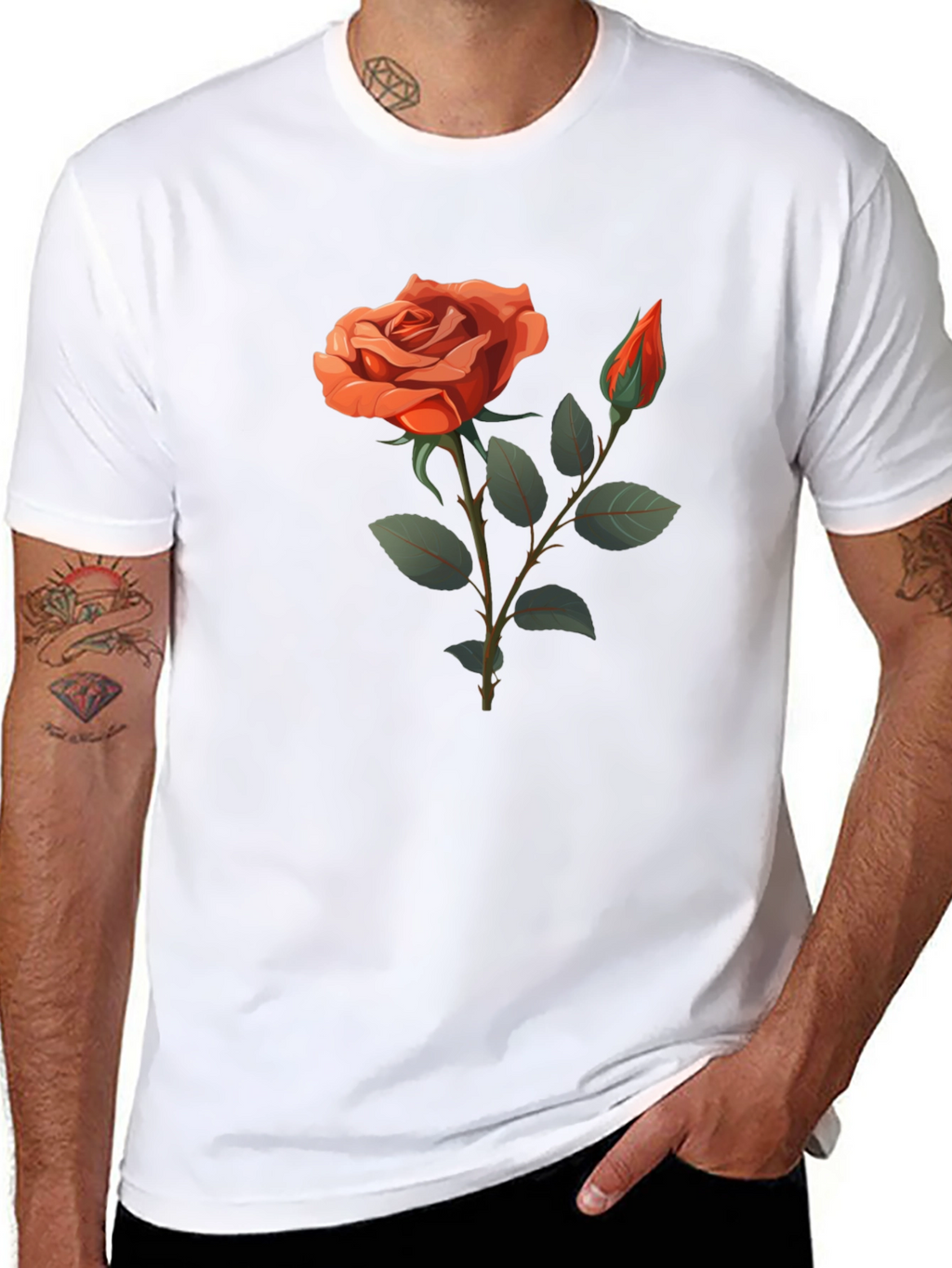 Rose Graphic T-Shirt - Elegant Floral Design