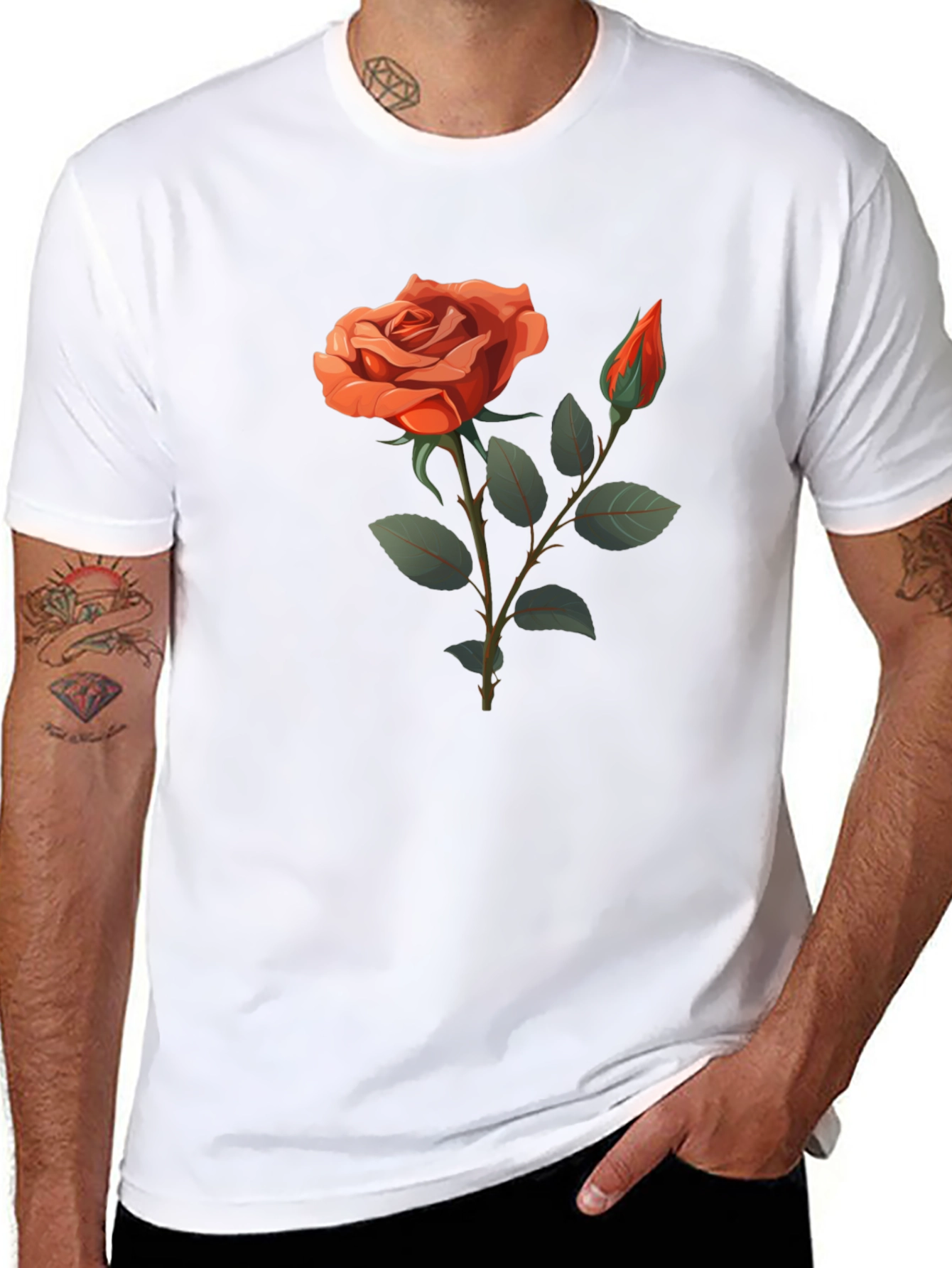 Rose Graphic T-Shirt - Elegant Floral Design
