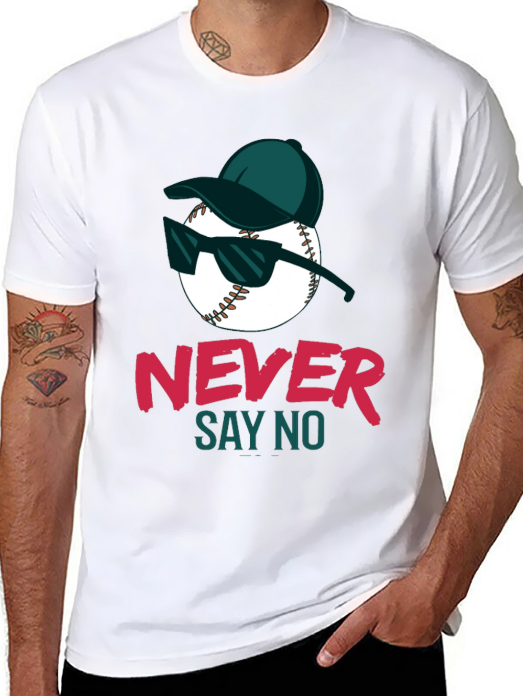Never Say No Baseball T-Shirt