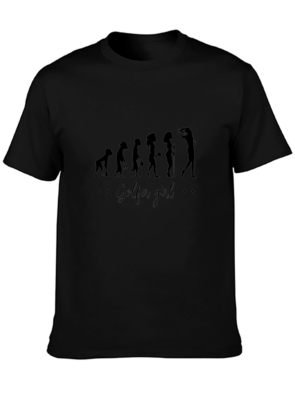 Golfer Girl Evolution Graphic Tee - Black