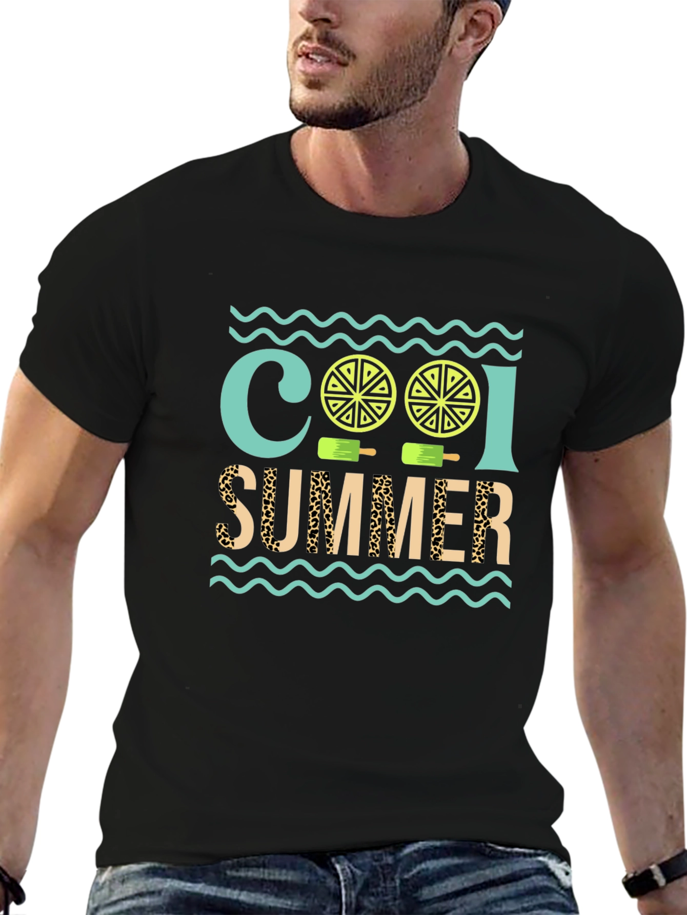 Cool Summer Graphic Tee - Black T-Shirt