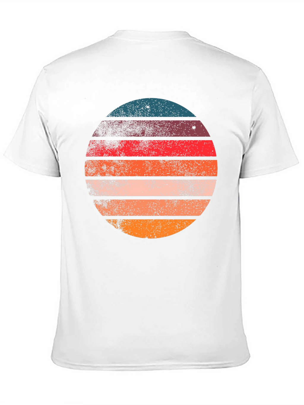 Retro Sunset Circle Graphic T-Shirt - Black