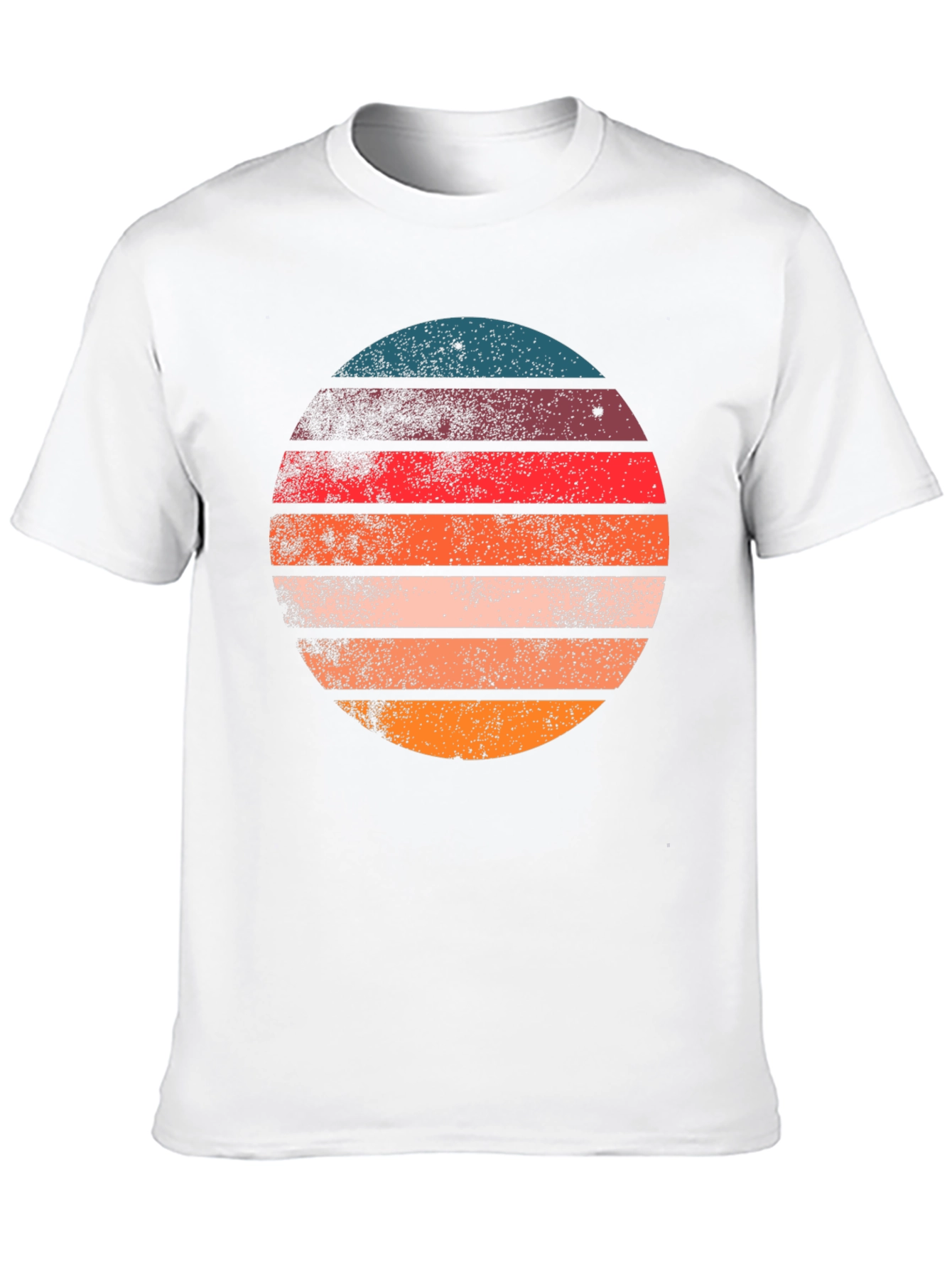 Retro Sunset Circle Graphic T-Shirt - Black