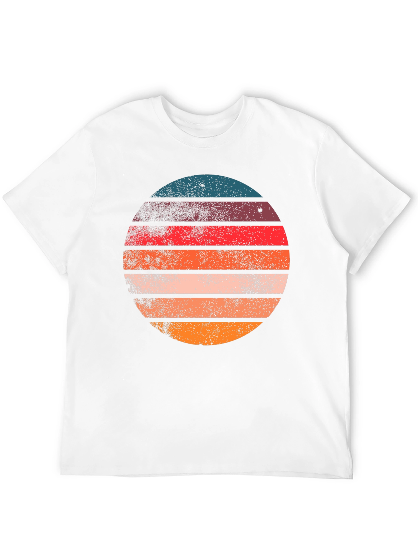 Retro Sunset Circle Graphic T-Shirt - Black