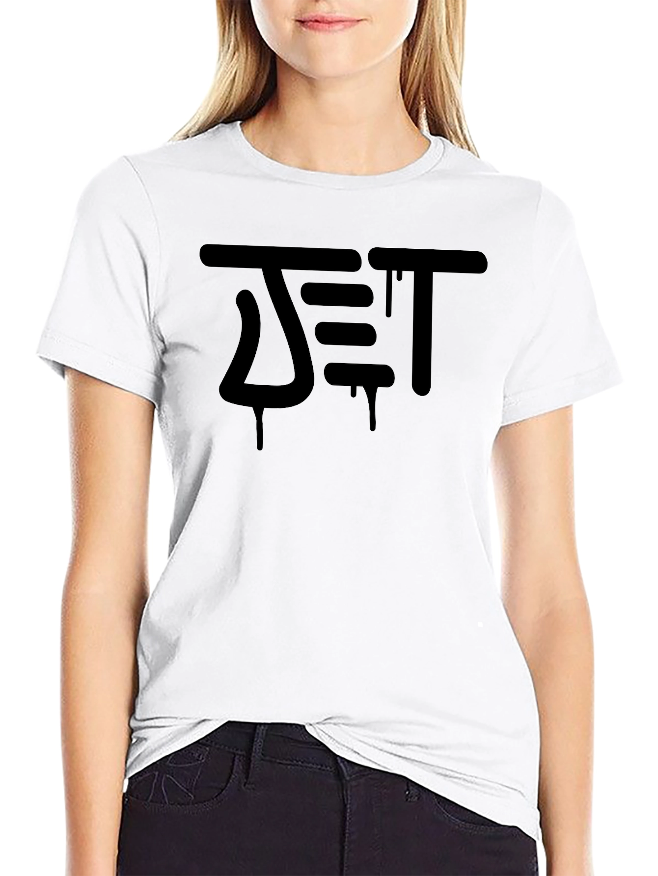 Modern Graffiti Graphic Black T-Shirt