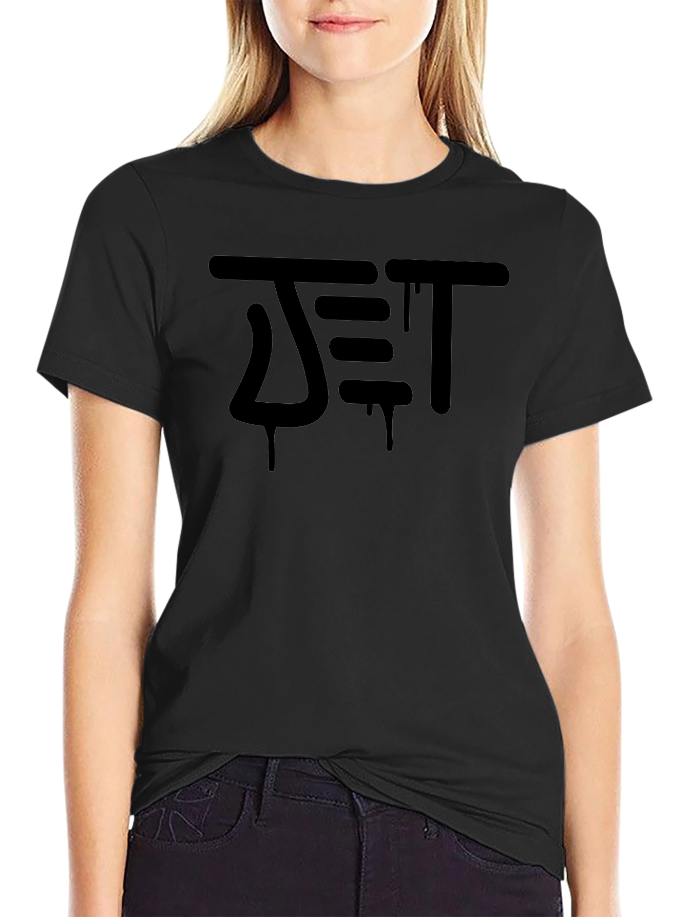 Modern Graffiti Graphic Black T-Shirt