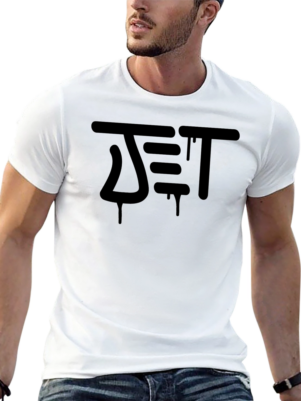 Modern Graffiti Graphic Black T-Shirt