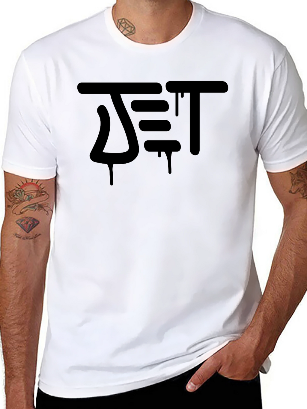 Modern Graffiti Graphic Black T-Shirt