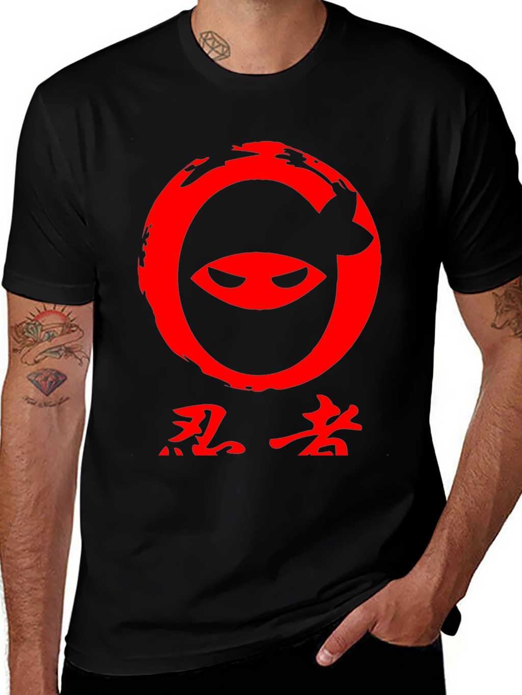 Ninja Graphic Tee - Red on Black