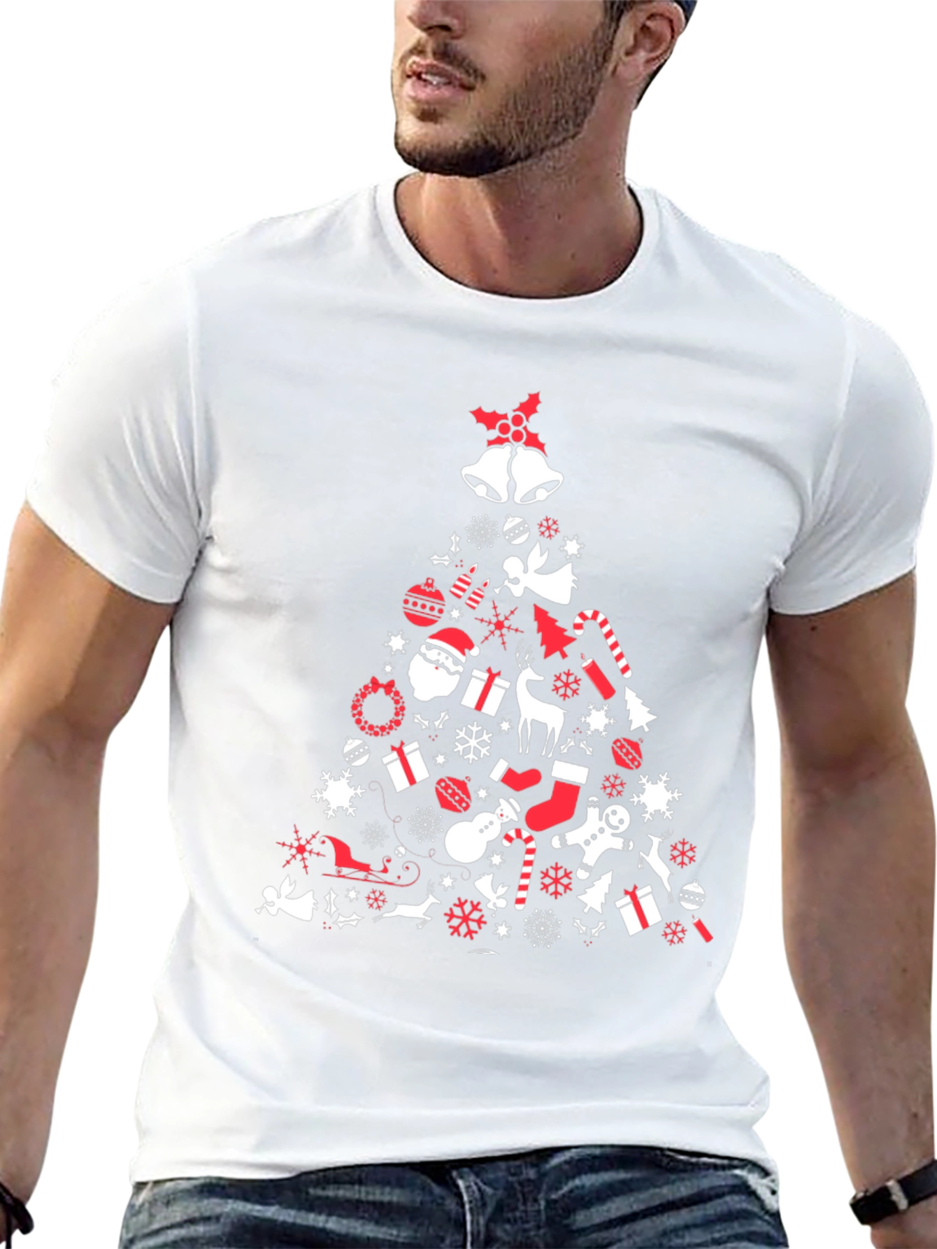 Christmas Tree Graphic Tee - Holiday Spirit Shirt