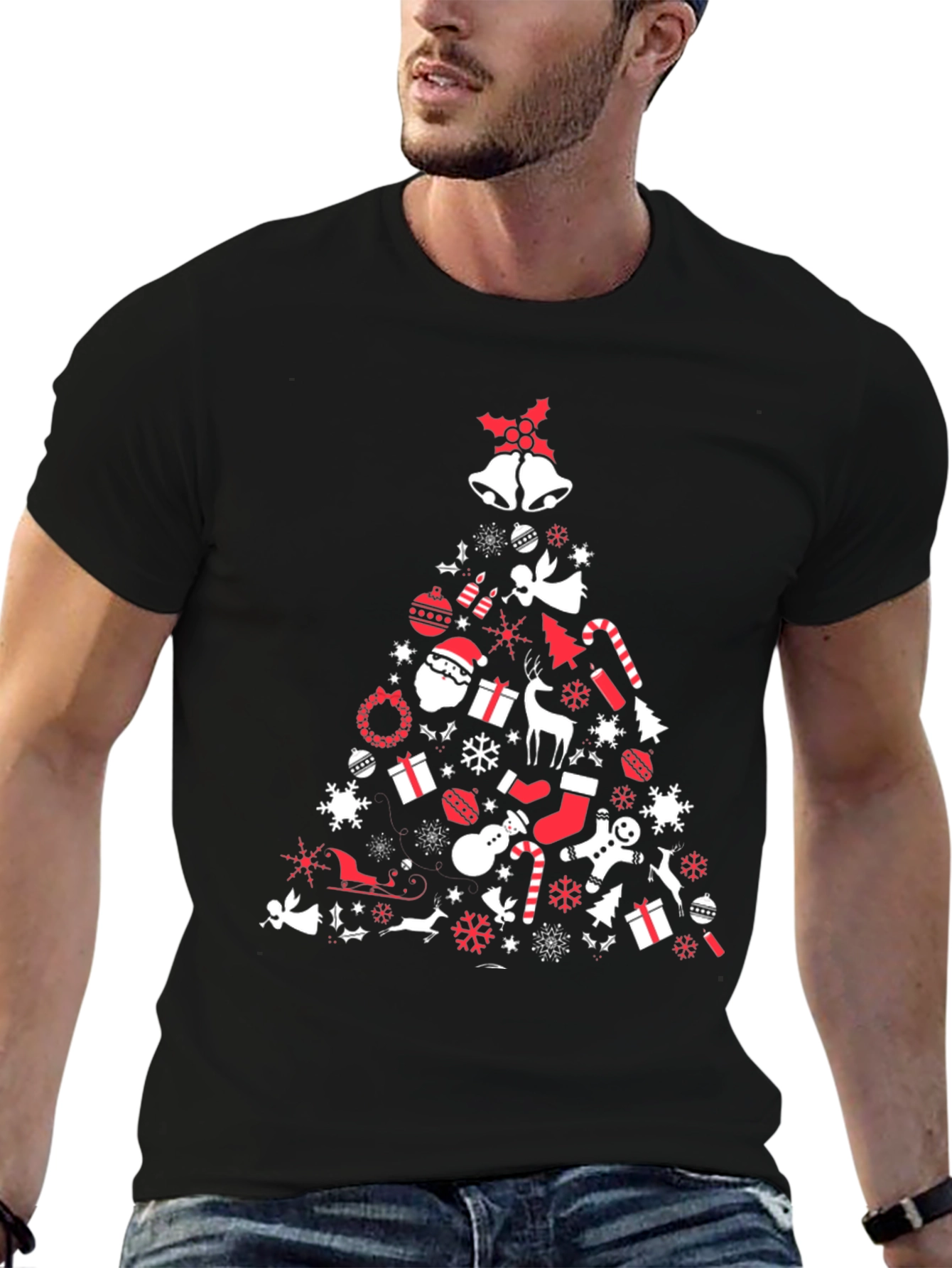 Christmas Tree Graphic Tee - Holiday Spirit Shirt