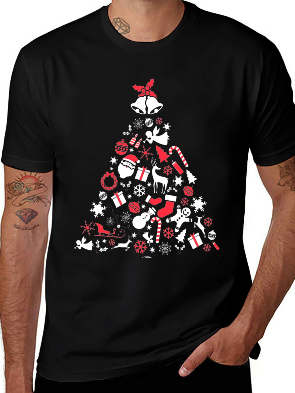 Christmas Tree Graphic Tee - Holiday Spirit Shirt