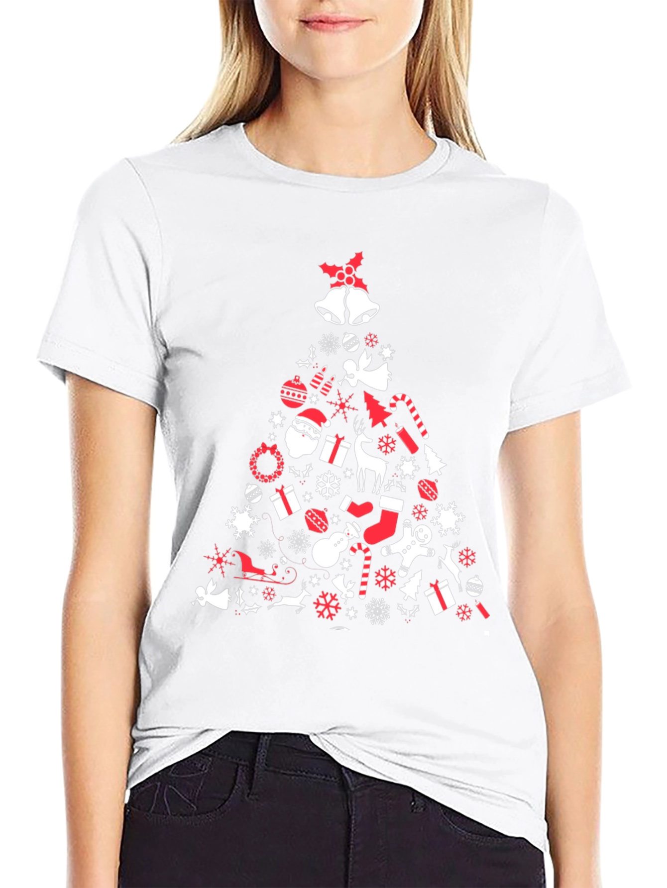Christmas Tree Graphic Tee - Holiday Spirit Shirt