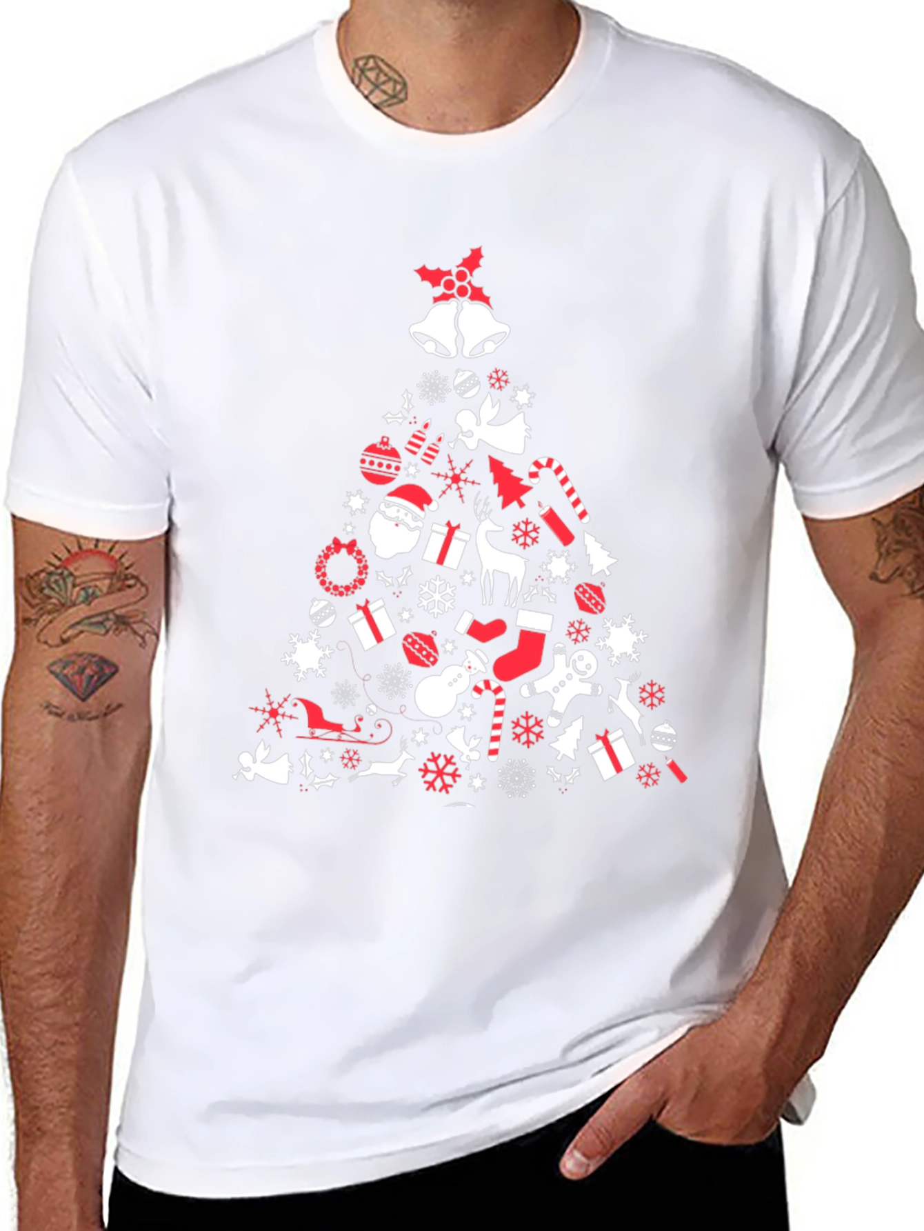 Christmas Tree Graphic Tee - Holiday Spirit Shirt