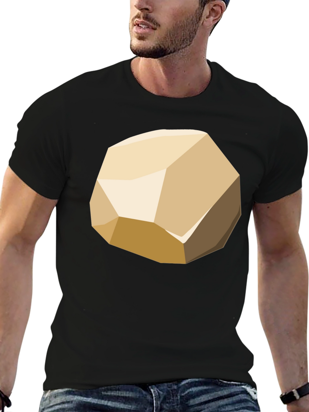 Geometric Rock Graphic Tee - Modern Casual Style