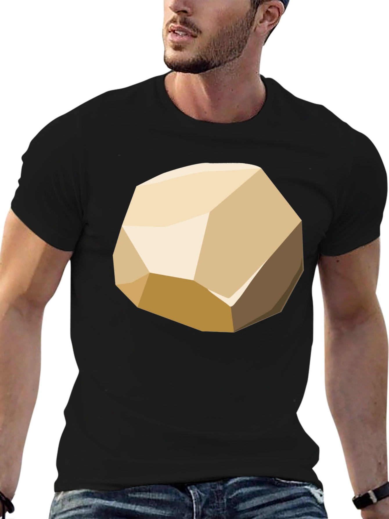 Geometric Rock Graphic Tee - Modern Casual Style