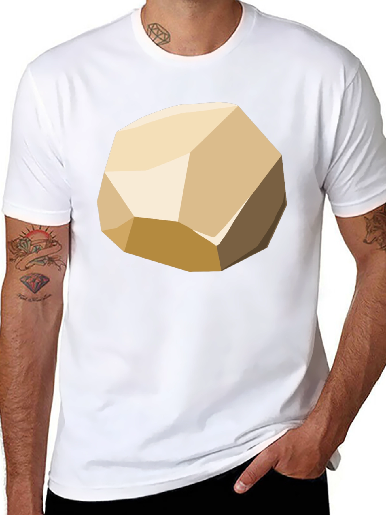 Geometric Rock Graphic Tee - Modern Casual Style