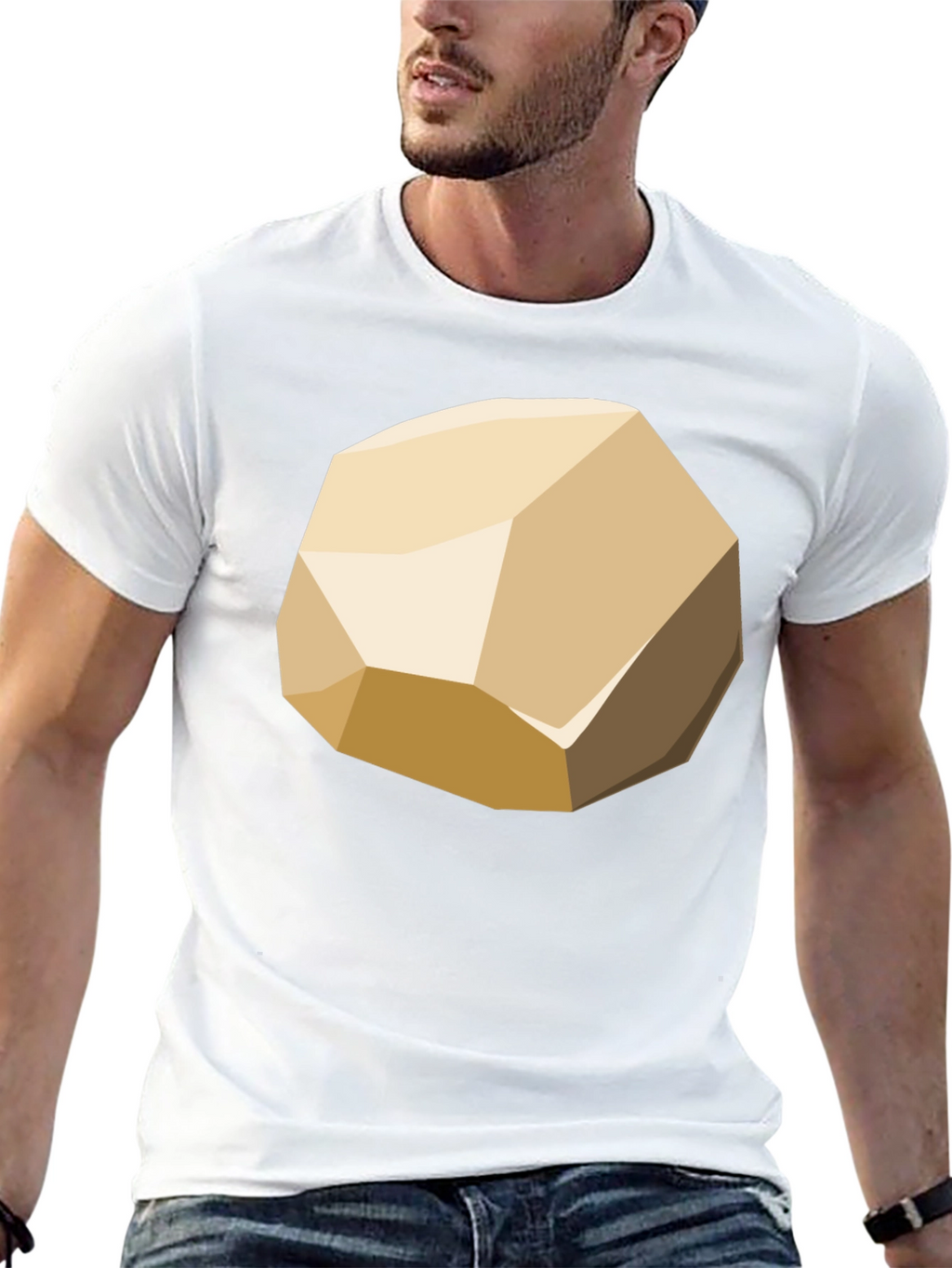 Geometric Rock Graphic Tee - Modern Casual Style