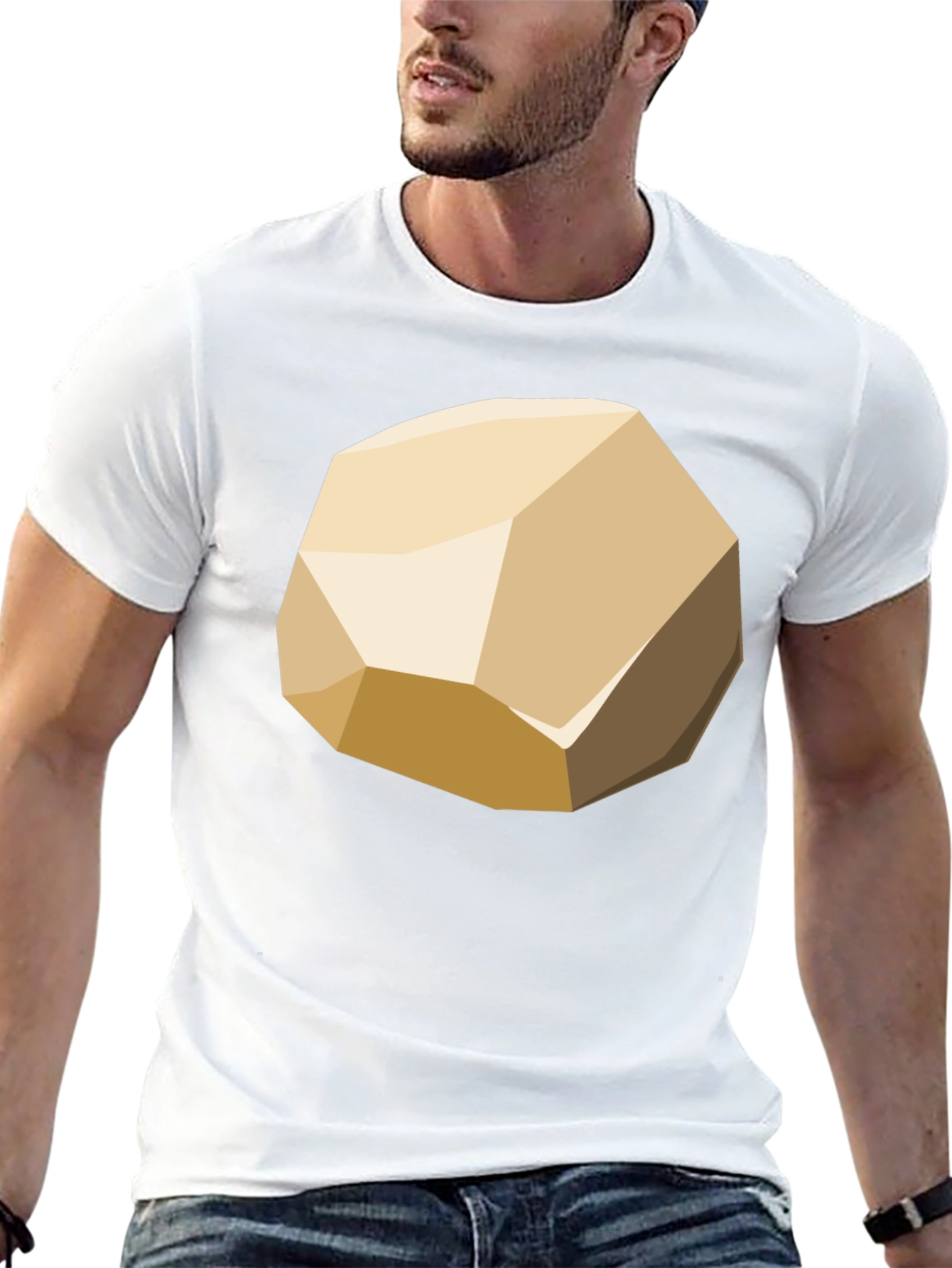 Geometric Rock Graphic Tee - Modern Casual Style