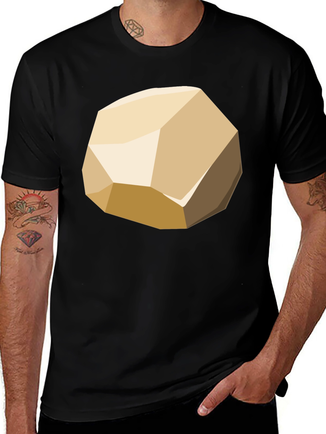 Geometric Rock Graphic Tee - Modern Casual Style