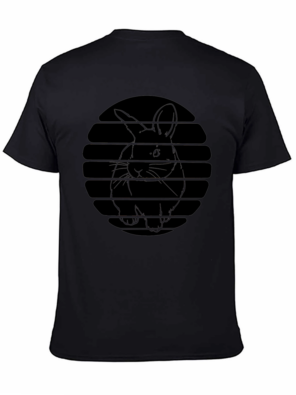 Mens Black Rabbit Graphic T-Shirt