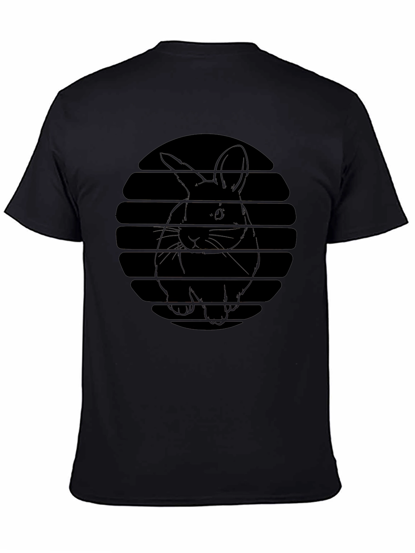 Mens Black Rabbit Graphic T-Shirt