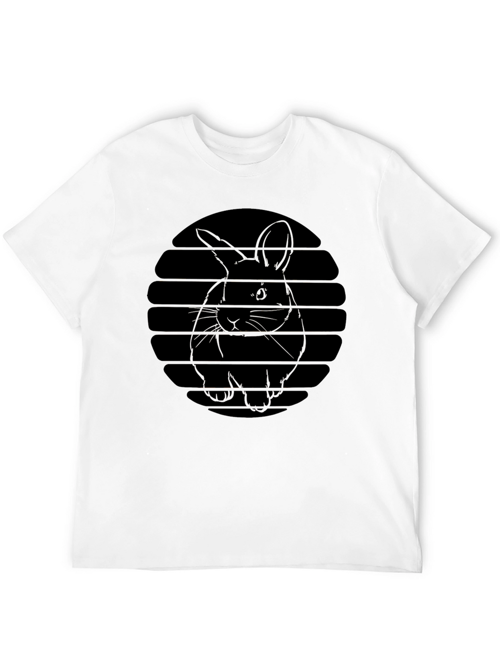 Mens Black Rabbit Graphic T-Shirt