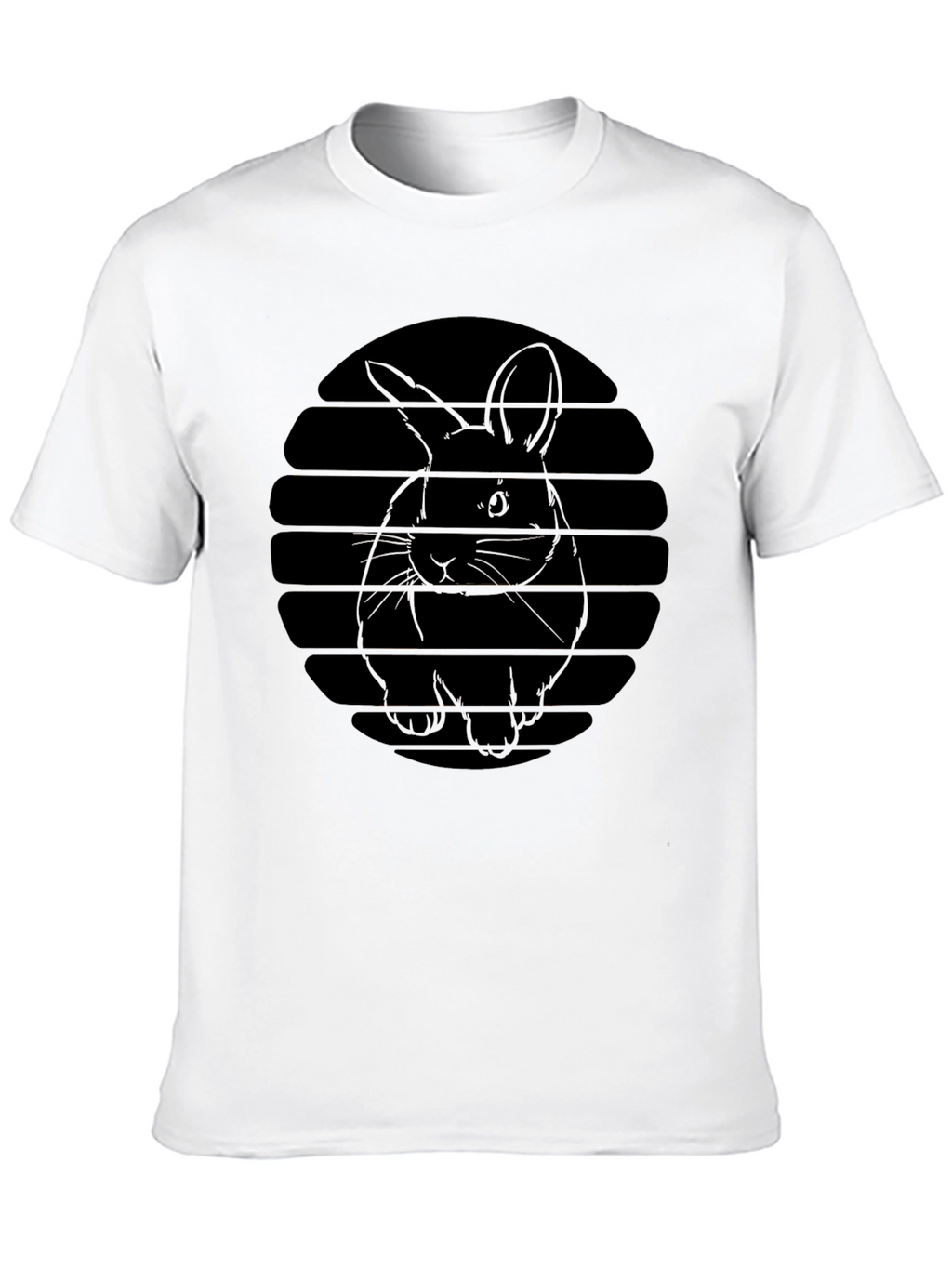 Mens Black Rabbit Graphic T-Shirt