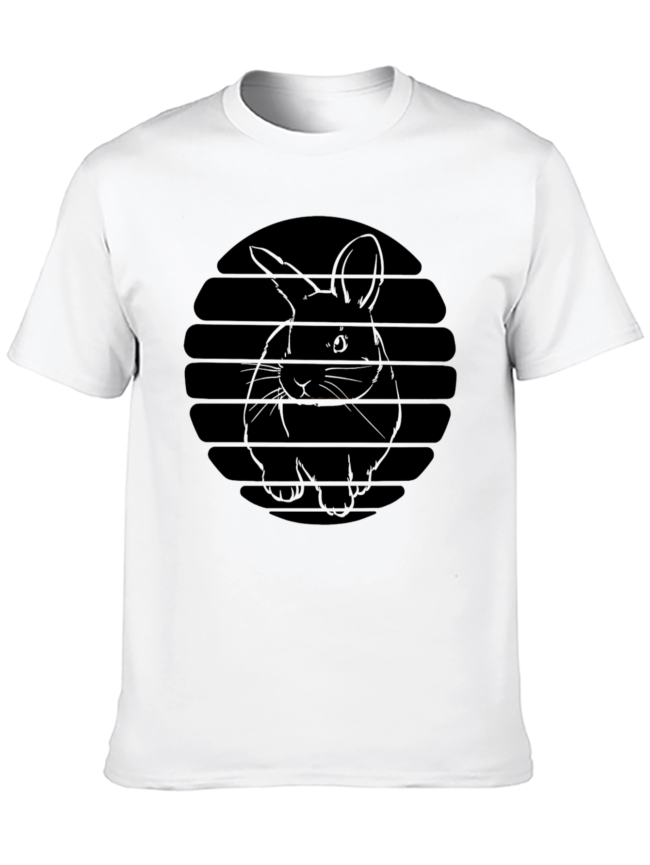 Mens Black Rabbit Graphic T-Shirt