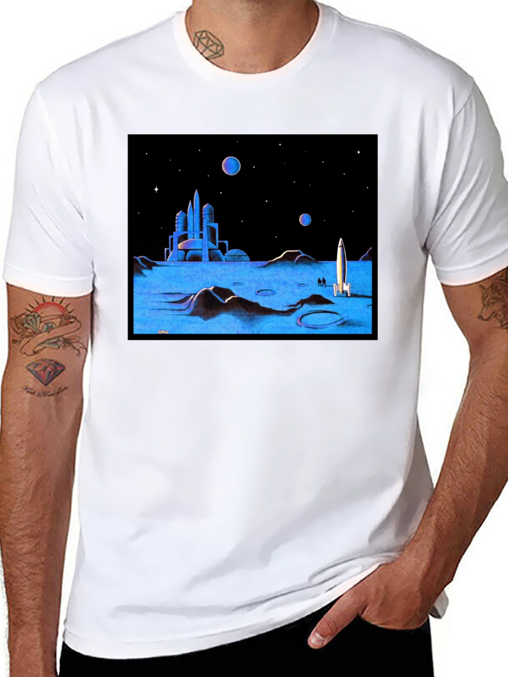 Retro Sci-Fi Moonscape Graphic Tee