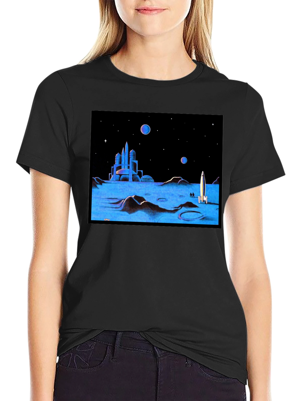 Retro Sci-Fi Moonscape Graphic Tee