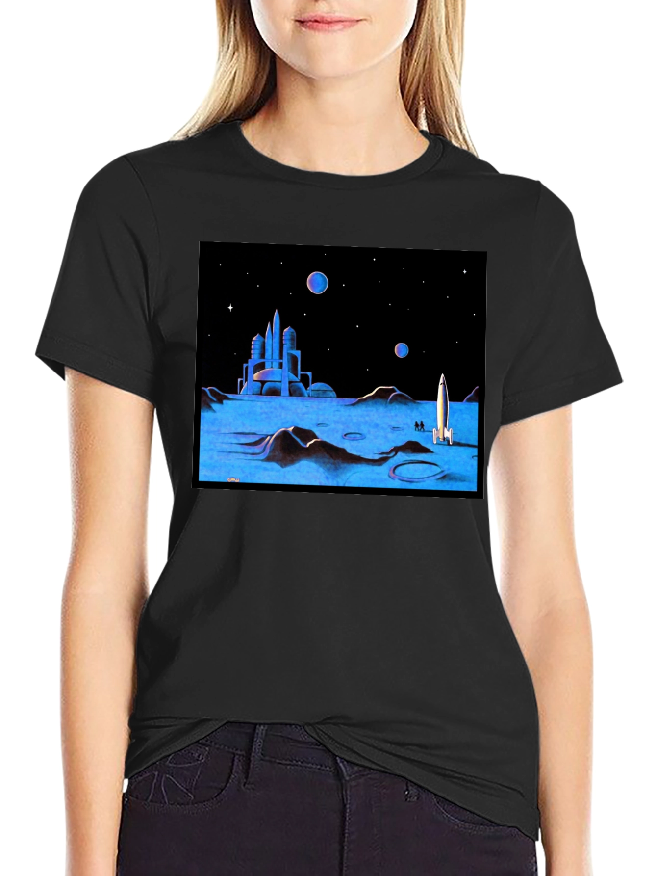 Retro Sci-Fi Moonscape Graphic Tee