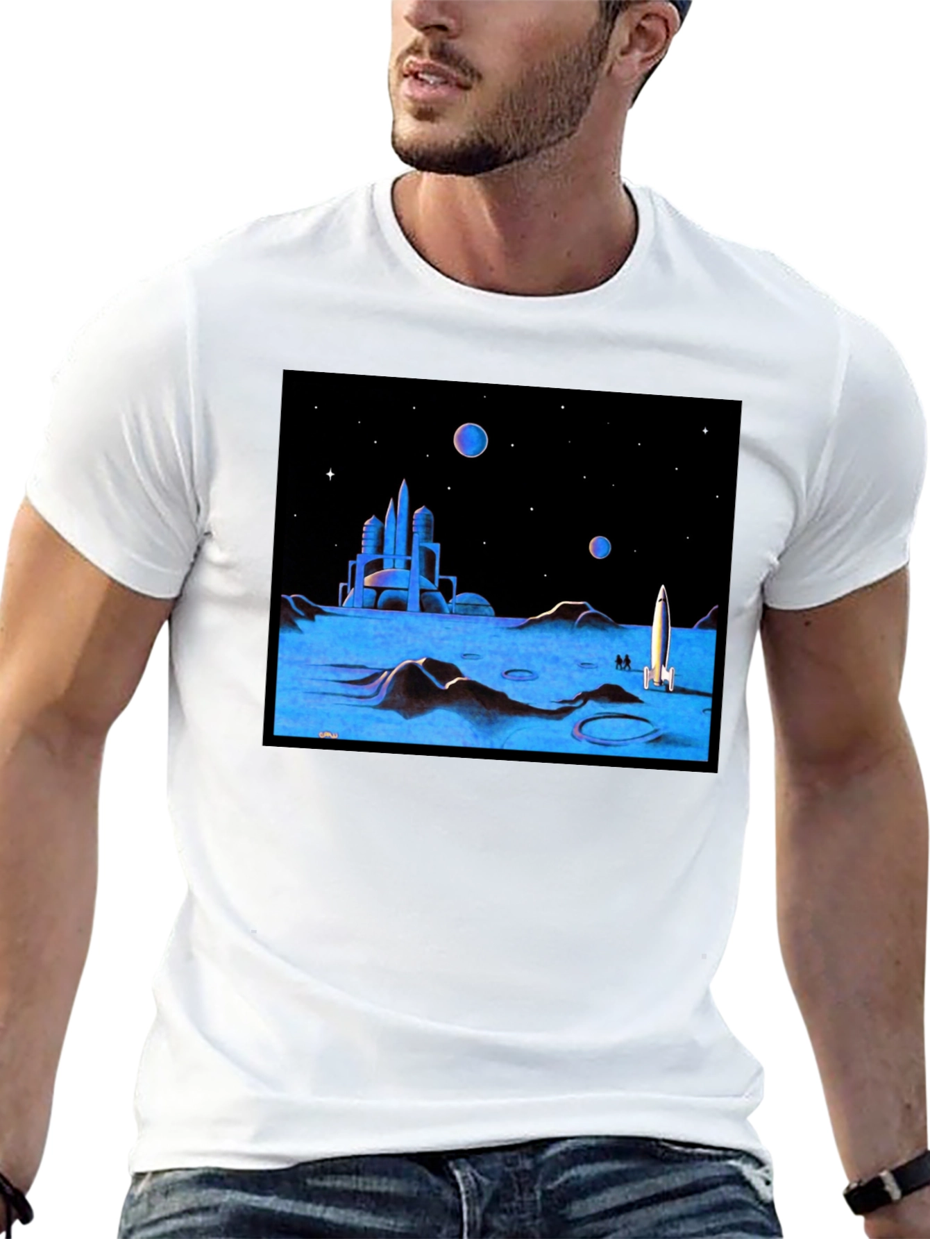 Retro Sci-Fi Moonscape Graphic Tee