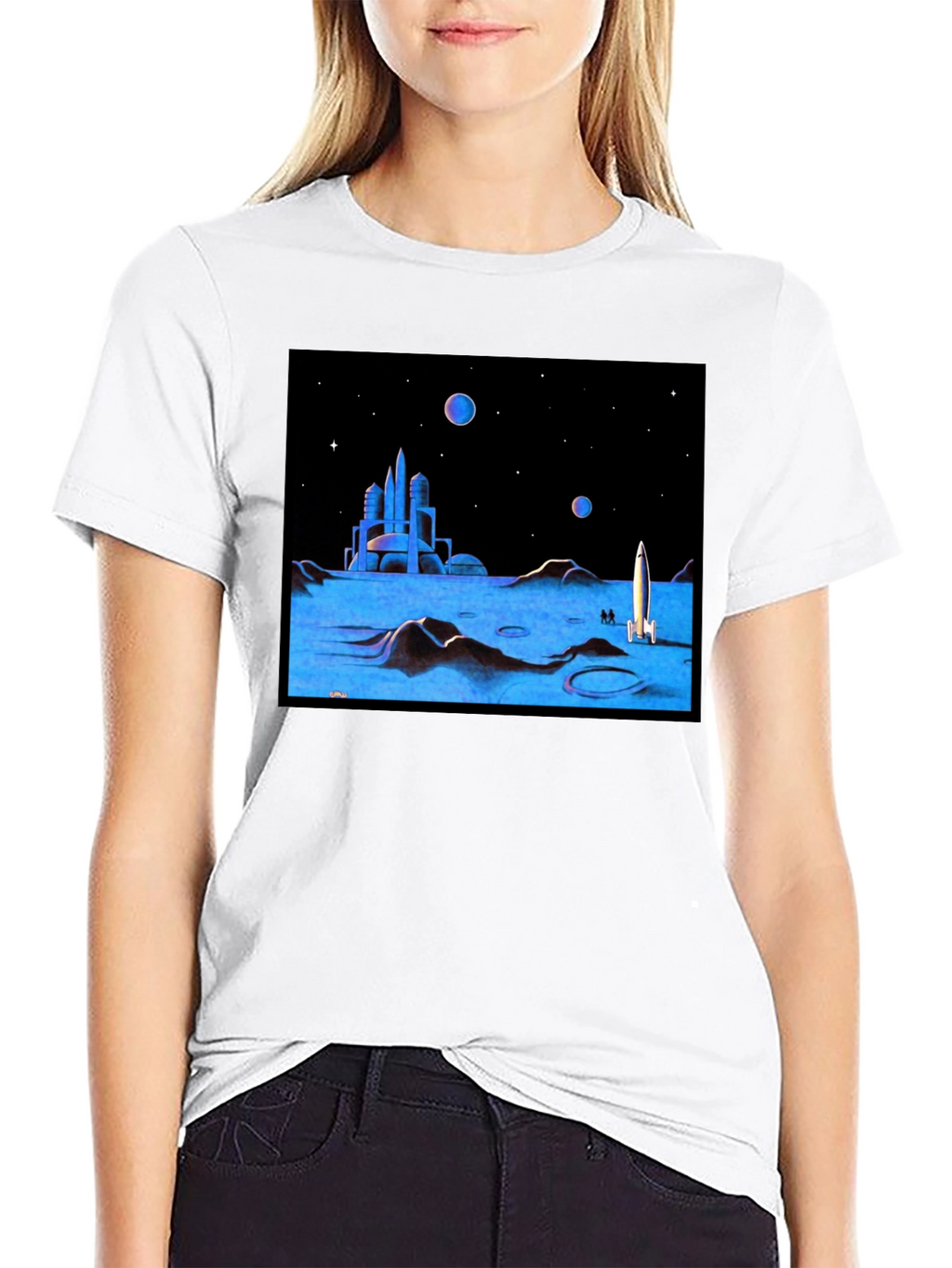 Retro Sci-Fi Moonscape Graphic Tee