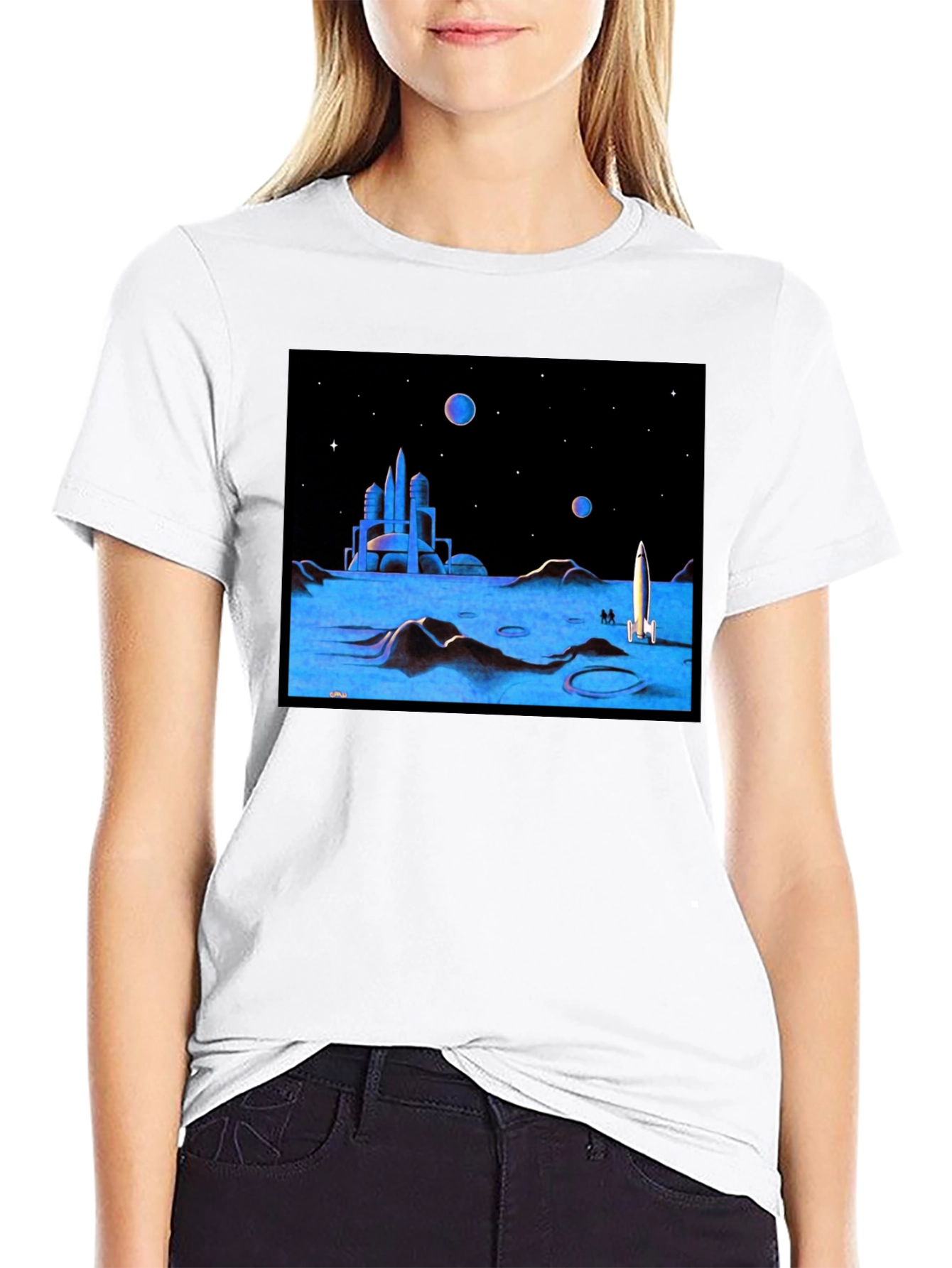 Retro Sci-Fi Moonscape Graphic Tee